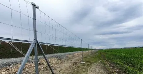 Highway fence installation
